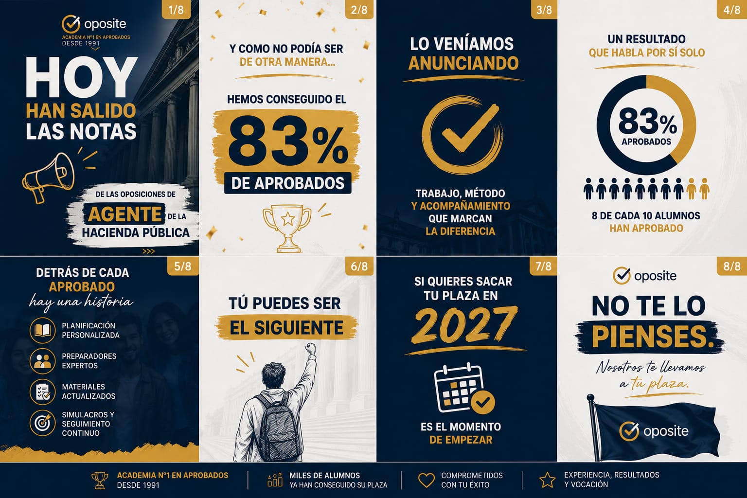 8 de cada 10 alumnos de oposite aprueba la Oposición de AHP 2026